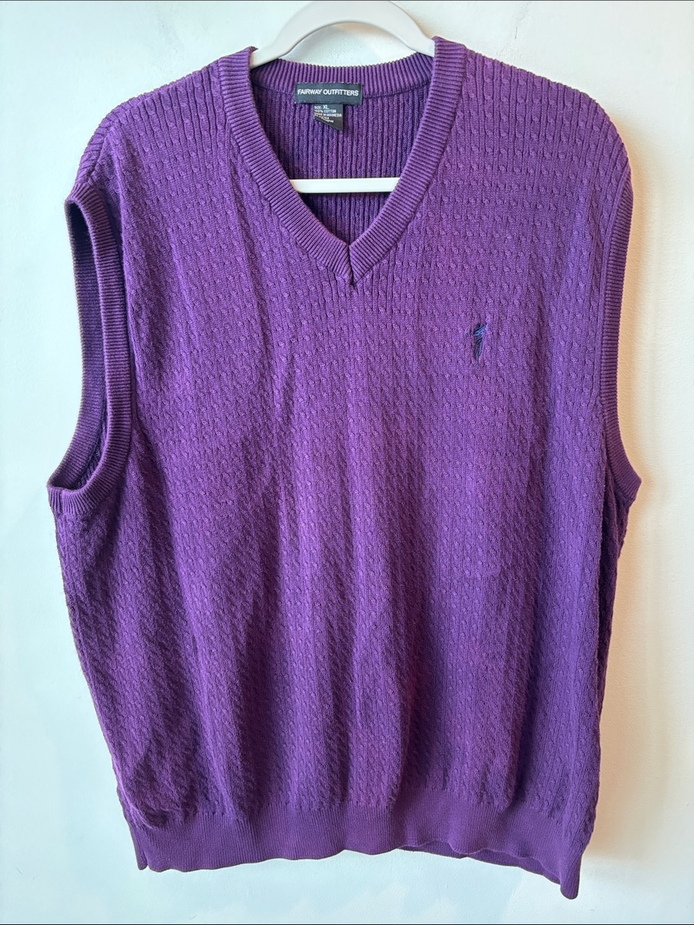 Fairway Outfitters Cable-Knit V-Neck Sweater Vest Golf Men size XL
